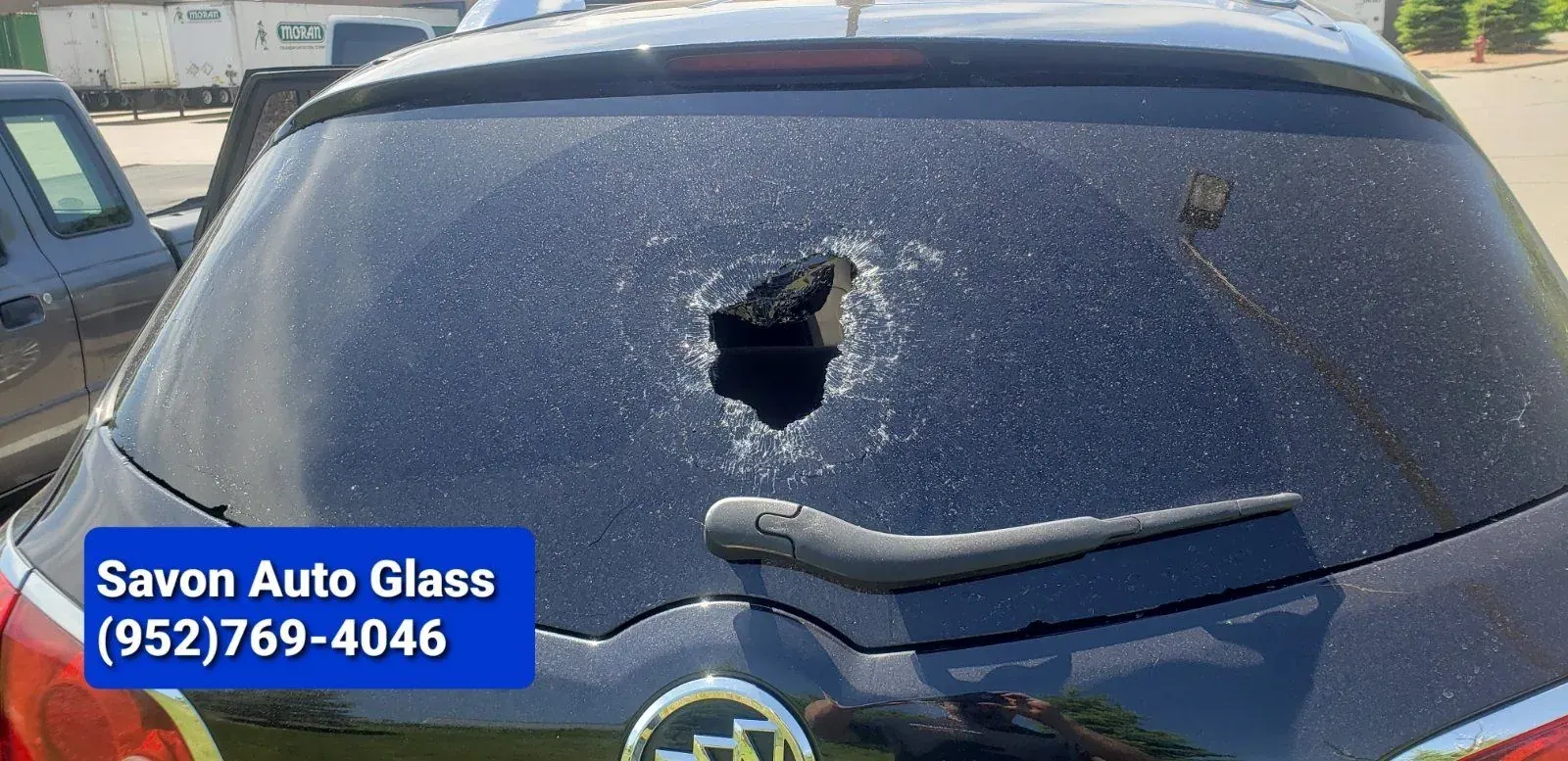 Rear window before replacement